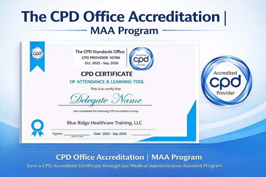 🌟 COMMITMENT TO QUALITY! ACCREDITED MEDICAL ADMINISTRATIVE ASSISTANT
PROFESSIONAL DEVELOPMENT PROGRAM | COMMITMENT TO QUALITY!