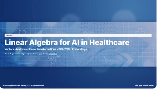 AI MATH 110 | APPLIED MATHEMATICS FOR AI IN HEALTHCARE | FREE AND OPTIONAL!